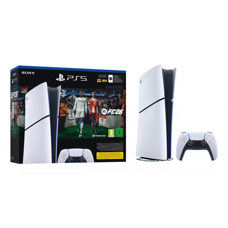 Sony PlayStation 5 Digital + EA Sports FC 26 Bundle 825 GB Wi-Fi Must, Valge