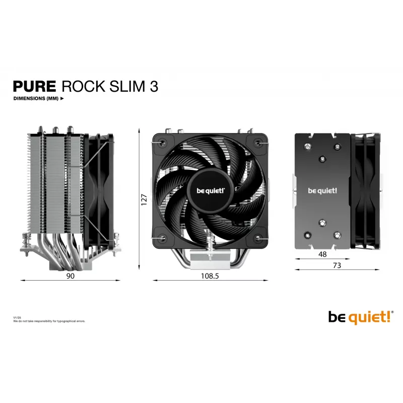 be quiet Pure Rock õhuke 3 protsessori õhkjahuti 10 cm Hõbedane 1 tk