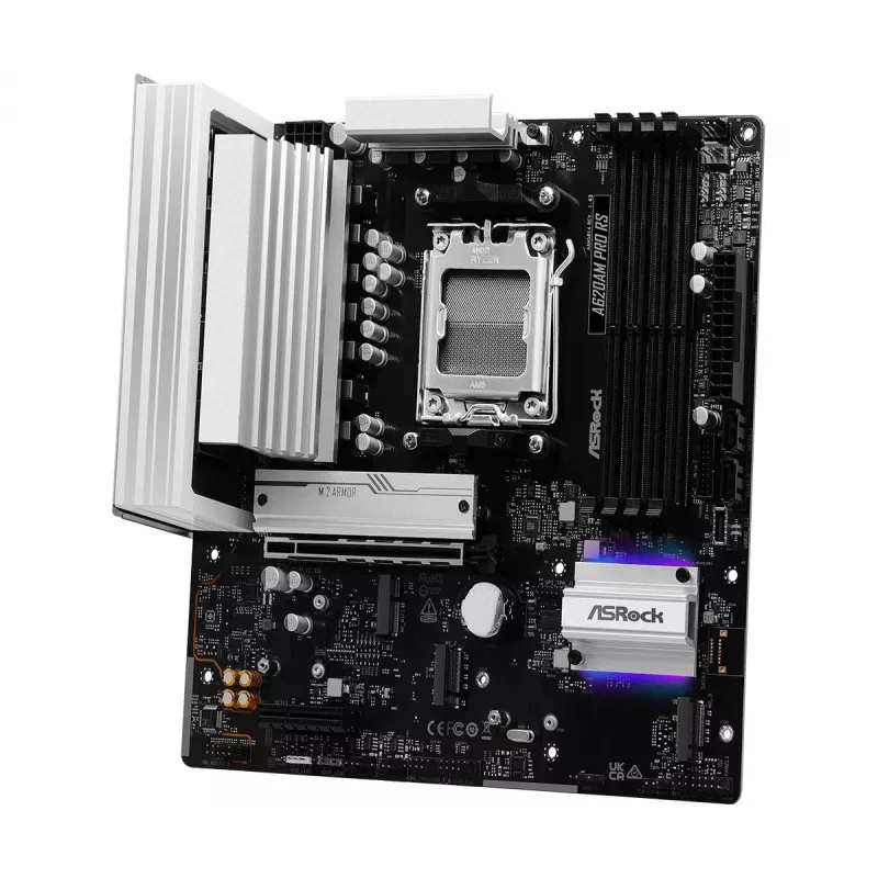 ASRock emaplaat A620AM Pro Rs AM5 AMD A620A 4 X DDR5 1 X HDMI 2.1 Tmds/frl 8g Ühilduv 1 X DisplayPort 1.4 With DSC mATX
