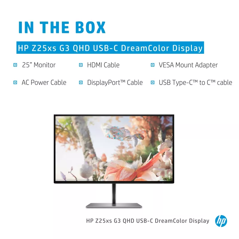 HP Z25xs G3 arvutimonitor 63,5 cm (25 tolli) 2560 x 1440 pikslit Quad HD must