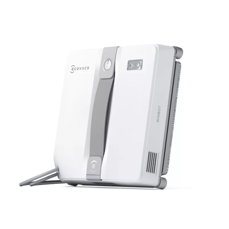 Akende puhastusrobot Ecovacs WINBOT MINI — iminapp, Li‑Ion aku, min aken 22×25 cm, 1,3 kg, 215×215×55 mm, hall/valge