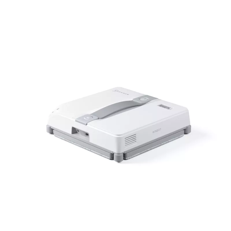 Akende puhastusrobot Ecovacs WINBOT MINI — iminapp, Li‑Ion aku, min aken 22×25 cm, 1,3 kg, 215×215×55 mm, hall/valge