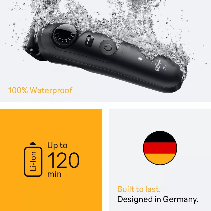 Braun BeardTrimmer 5 BT5560 habemeajamismasin, aku, 40, 2 cm, märg ja kuiv, must