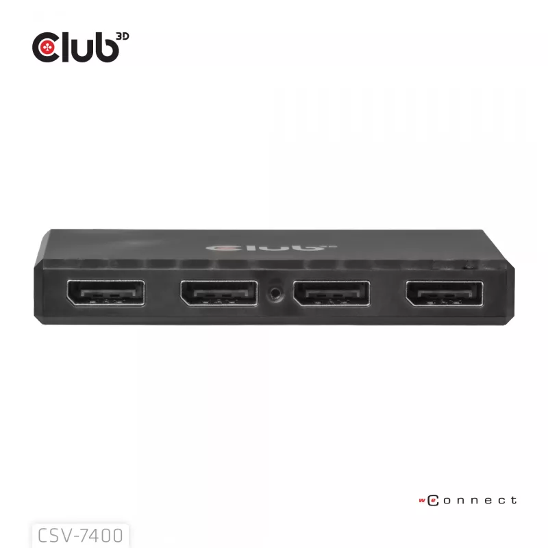 CLUB3D Quad DisplayPort™ Hub – 4 x 4K eraldusvõime @ 30 Hz, MST tugi