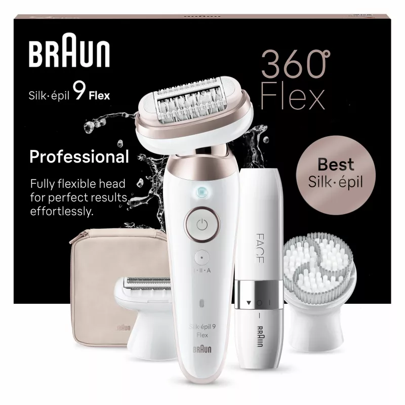 Braun Silk-épil 9 Flex 9-360 3D 40 pintsetti Roos, Valge