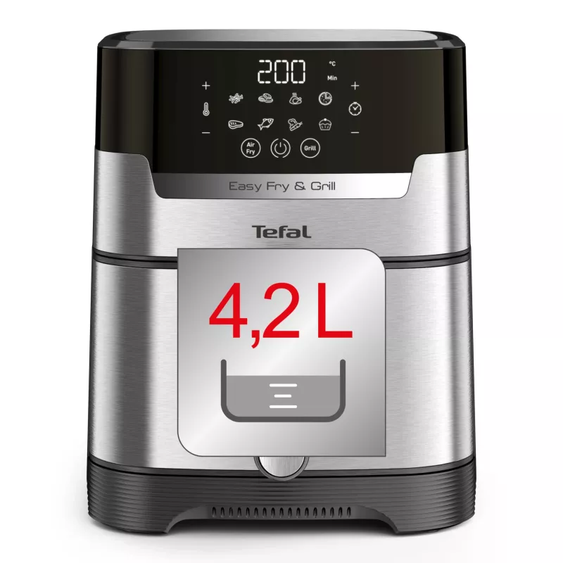 Tefal Easy Fry & Grill EY505D Üksik 4,2 L Eraldiseisev 1550 W Kuumaõhufritüür Roostevaba teras