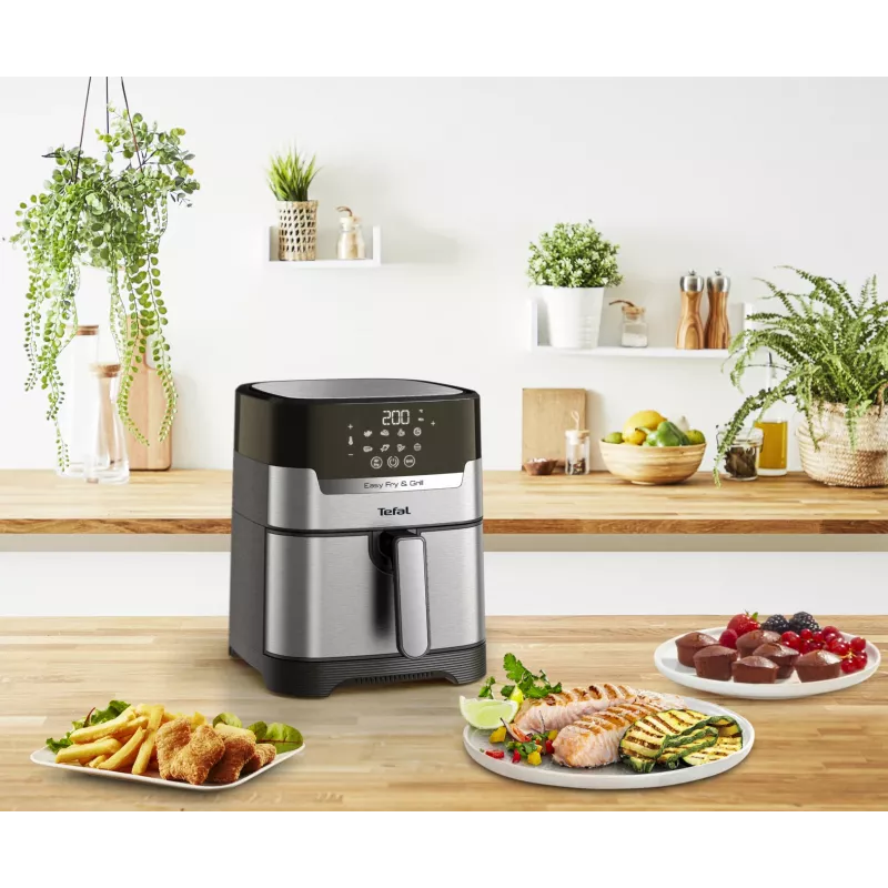 Tefal Easy Fry & Grill EY505D Üksik 4,2 L Eraldiseisev 1550 W Kuumaõhufritüür Roostevaba teras