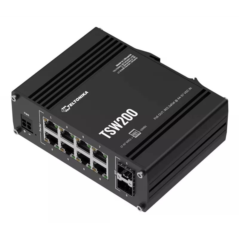 TELTONIKA TSW200 Tööstuslik haldamata PoE+ Gigabit Ethernet lüliti