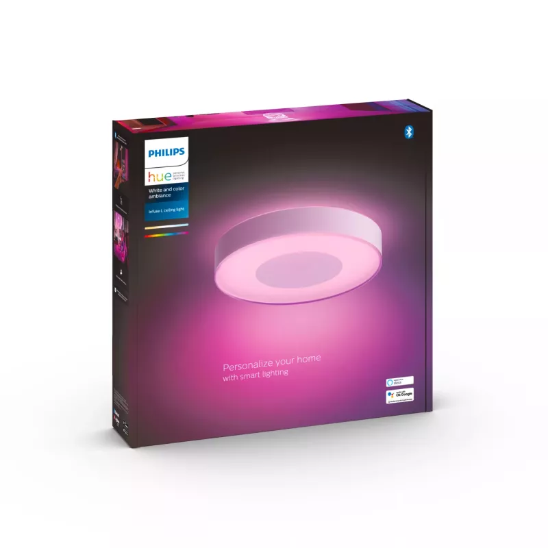 Philips Hue White and colour ambience Infuse suur laelamp, nutikas laelamp, Bluetooth/Zigbee, valge, LED, metall, mittevahetatav pirn