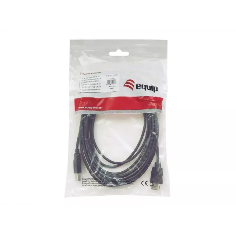 Equip USB 2.0 tüüp A – tüüp B kaabel, 2,0 m, must
