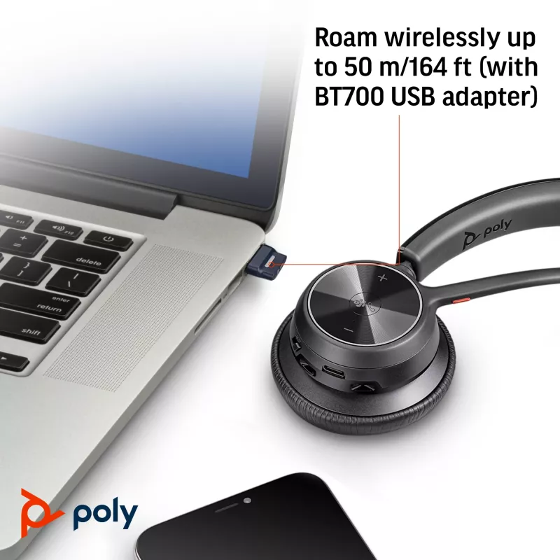 HP Poly Voyager 4310 Microsoft Teams sertifitseeritud USB-A kõrvaklapid + BT700 dongle