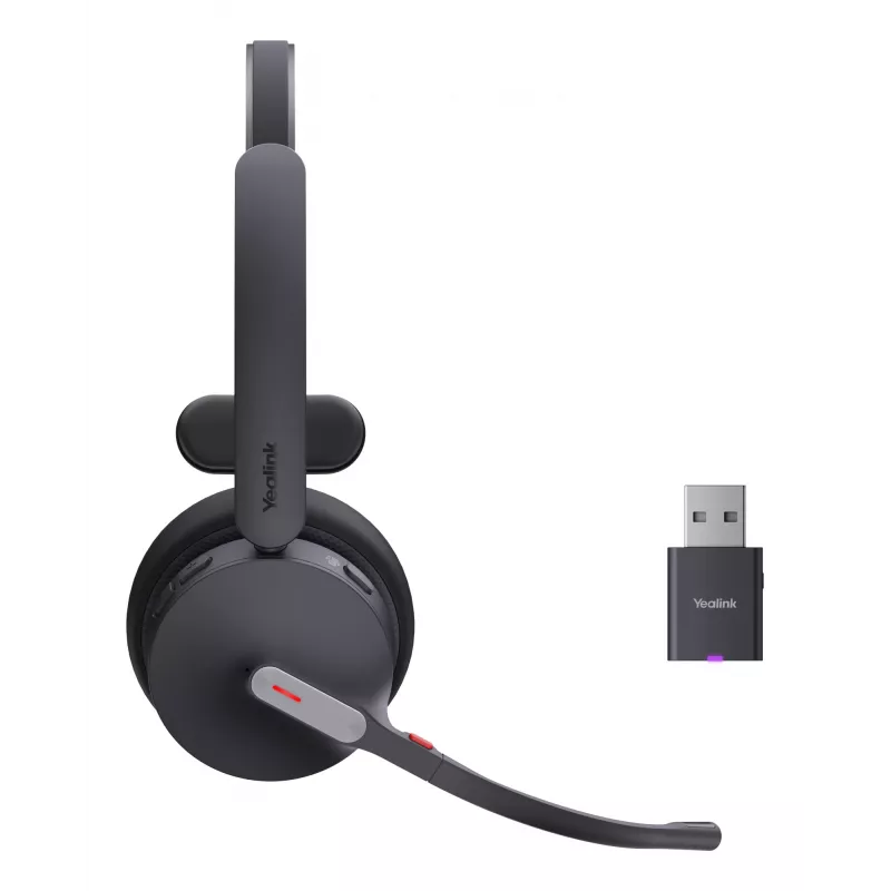 Yealink WH64 hübriidne mono Teams-peakomplekt, juhtmevaba, peapael, kontor/kõnekeskus, Micro-USB, Bluetooth, must