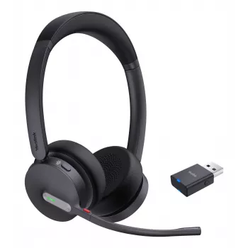 Yealink WH64 Hybrid Dual Teams juhtmevaba kõrvaklappidega peakomplekt kontorisse/kõnekeskusesse, Micro-USB, Bluetooth, must