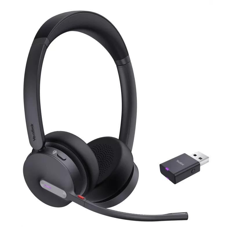 Yealink WH64 Hybrid Dual Teams juhtmevaba kõrvaklappidega peakomplekt kontorisse/kõnekeskusesse, Micro-USB, Bluetooth, must