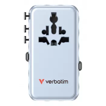 Verbatim Charge 'n' Travel 70W 2C kokkutõmmatav universaalne reisiadapter, sinine