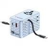Verbatim Charge 'n' Travel 70W 2C kokkutõmmatav universaalne reisiadapter, sinine