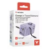 Verbatim Charge 'n' Travel 70W 2C kokkutõmmatav universaalne reisiadapter, lilla