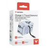 Verbatim Charge 'n' Travel 100W universaalne reisiadapter sissetõmmatava kaabliga, sinine