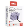 Verbatim Charge 'n' Travel 100W universaalne reisiadapter sissetõmmatava kaabliga, lilla
