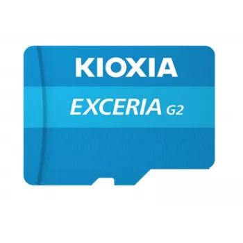 MicroSDHC-mälukaart Kioxia EXCERIA G2 128 GB UHS-III U3 V30 A1, lugemine 100 MB/s, kirjutamine 50 MB/s, sinine