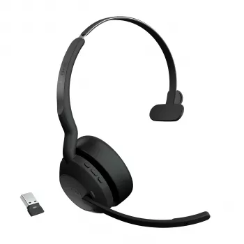Jabra Evolve2 55 - Link380a MS Mono, juhtmevaba, kontor/kõnekeskus, 20 - 20000 Hz, 130 g, peakomplekt, must