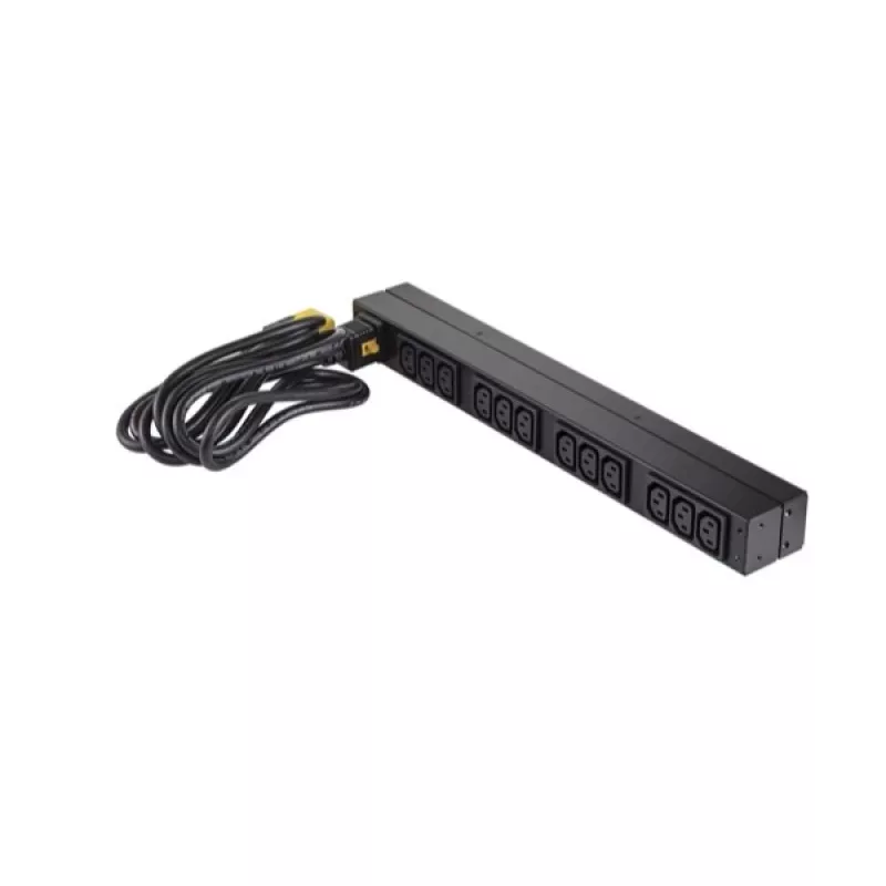 APC NetShelter Basic Rack PDU, 1U, 1PH, 3,7kW 230V 16A või 3,3kW 208V 16A, x12 C13 pistikupesa, C20 toitejuhe