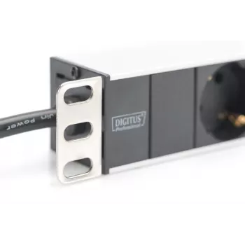DIGITUS 1U Alumiinium PDU, rackmountable rated power: 16A, 4000W, 250VAC 50/60Hz, 8x safety outlets