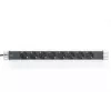 DIGITUS 1U Alumiinium PDU, rackmountable rated power: 16A, 4000W, 250VAC 50/60Hz, 8x safety outlets