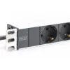 DIGITUS 1U Alumiinium PDU, rackmountable rated power: 16A, 4000W, 250VAC 50/60Hz, 8x safety outlets
