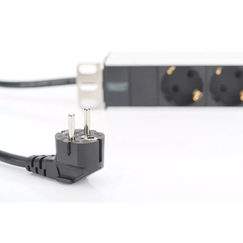 DIGITUS 1U Alumiinium PDU, rackmountable rated power: 16A, 4000W, 250VAC 50/60Hz, 8x safety outlets