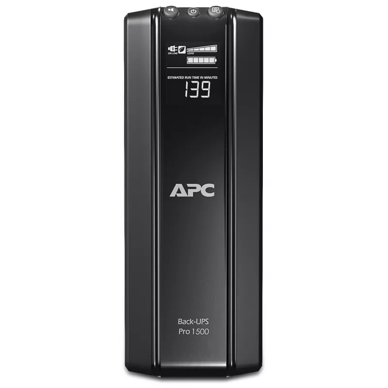APC Back-UPS Pro, 1500VA/865W, Tower, 230V, 10x IEC C13 pistikupesa, AVR, LCD, kasutaja vahetatav aku