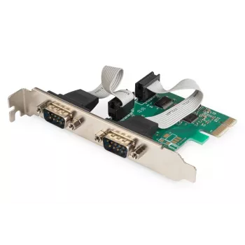 DIGITUS Serial I/O, 2-pordiline, PCI-e lisakaart, 2 x DB9 M, pesa kronstein + LP kronsteinid, MCS9901 kiibistik