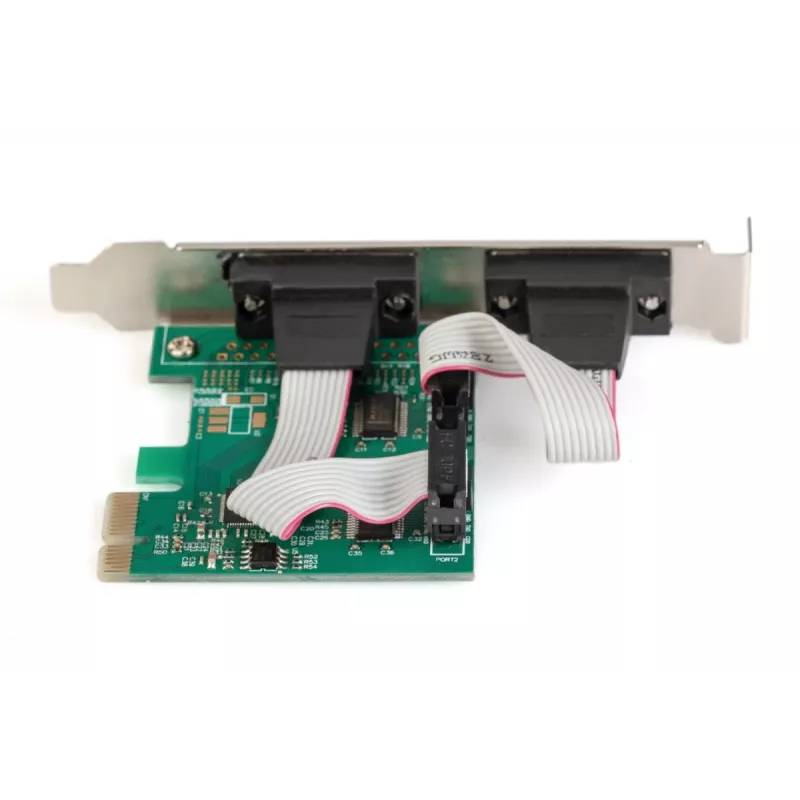 DIGITUS Serial I/O, 2-pordiline, PCI-e lisakaart, 2 x DB9 M, pesa kronstein + LP kronsteinid, MCS9901 kiibistik