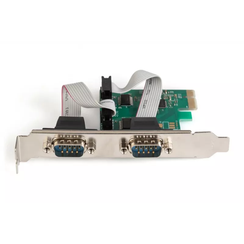 DIGITUS Serial I/O, 2-pordiline, PCI-e lisakaart, 2 x DB9 M, pesa kronstein + LP kronsteinid, MCS9901 kiibistik