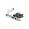 DIGITUS IEEE 1394b liidesekaart, PCI-e 3 porti, 2x9-kontaktine välimine +1x9-kontaktine sisemine