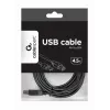 USB-kaabel, Gembird 4,5 m USB 2.0 A/B M, must, isane/isane