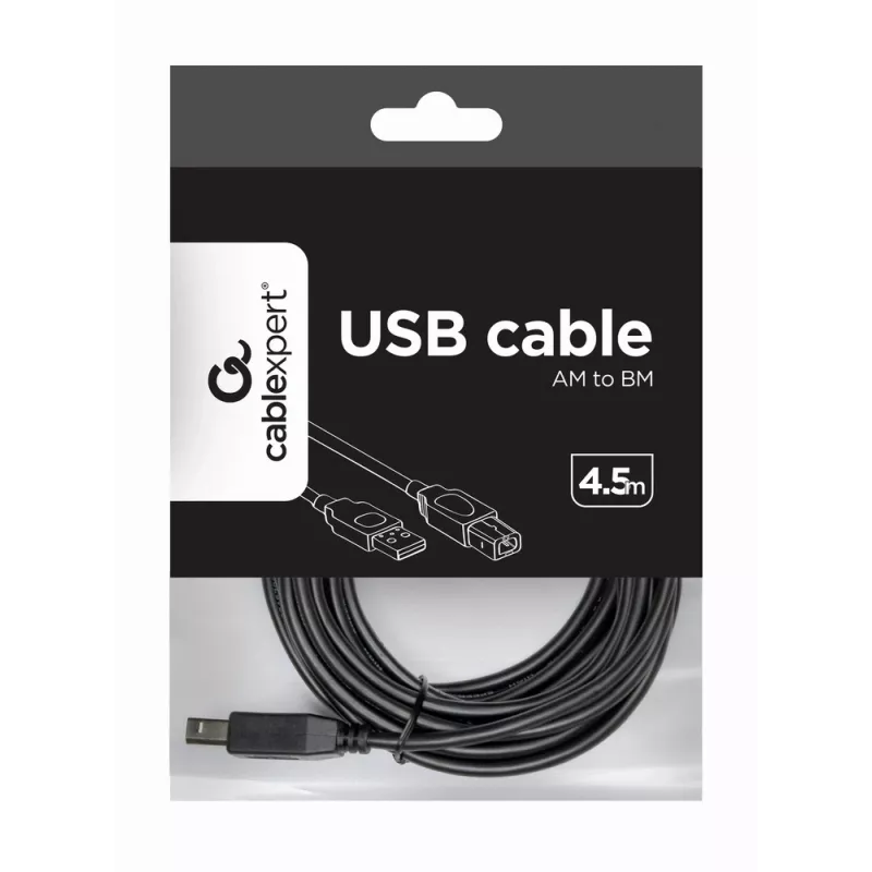 USB-kaabel, Gembird 4,5 m USB 2.0 A/B M, must, isane/isane