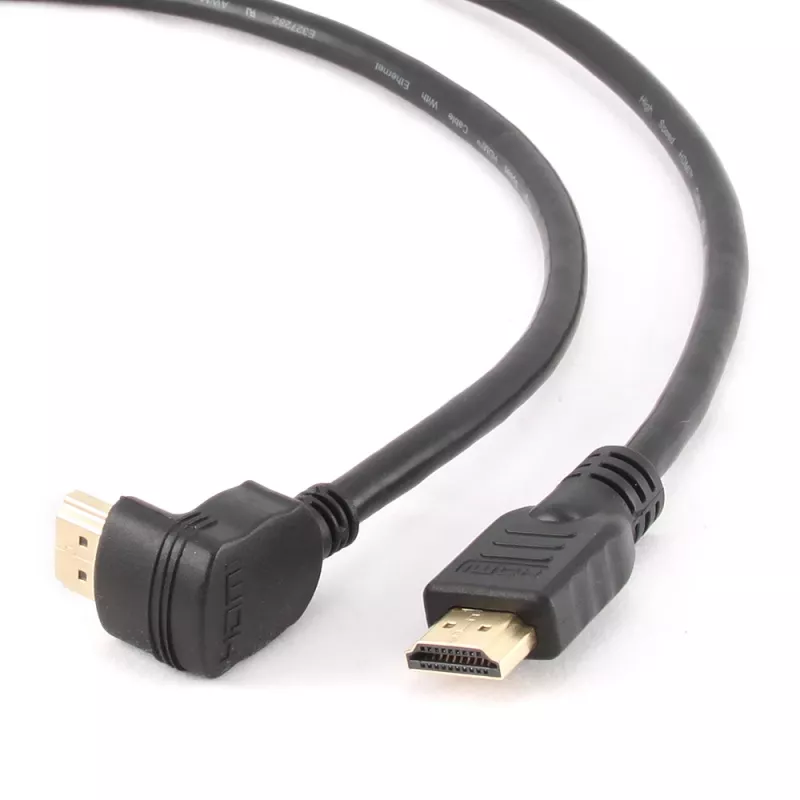 GEMBIRD kiire HDMI-kaabel Ethernetiga, ülespoole 90-kraadise nurga all olev pistik, 3 m