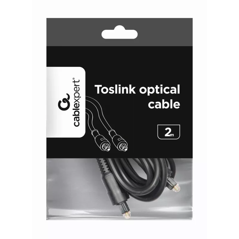 Audio kaabel, Gembird Toslink, 2 m, must, isane-isane pistikud