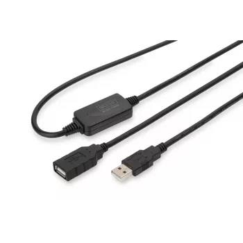 DIGITUS USB 2.0 repiiterkaabel USB A-pistik / A-pesa 10m (DA-73100-1)