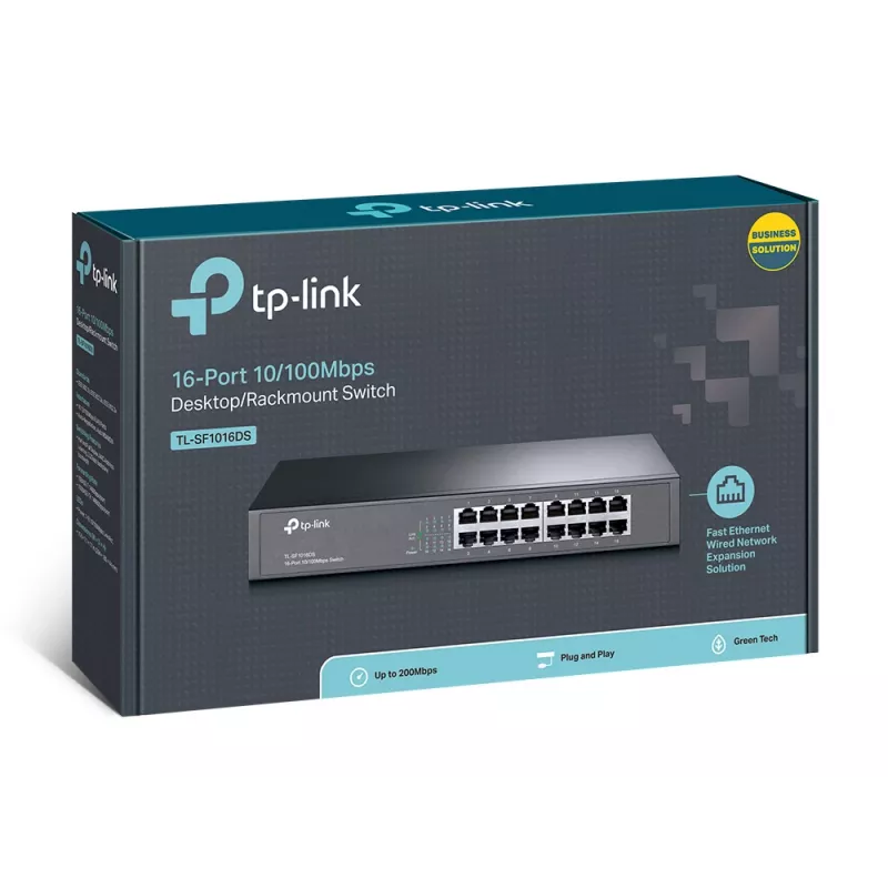 TP-Link TL-SF1016DS võrgulüliti Haldamata Fast Ethernet (10/100) 1U Must