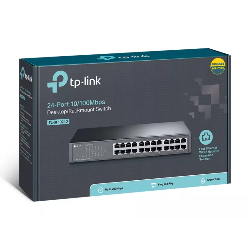 TP-Link TL-SF1024D võrgulüliti, haldamata, Fast Ethernet (10/100), hall