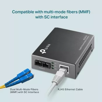 TP-Link Gigabit Multi-Mode Media Converter, 1000 Mbit/s, IEEE 802.3ab, IEEE 802.3x, IEEE 802.3z, Gigabit Ethernet, 1000 Mbit/s, 1000BASE-FX, 1000BASE‑SX, Cat6