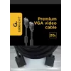 GEMBIRD Premium VGA-kaabel - HD15M/HD15M - Kahekordse varjestusega ja 2 ferriitsüdamikuga 20m - Must