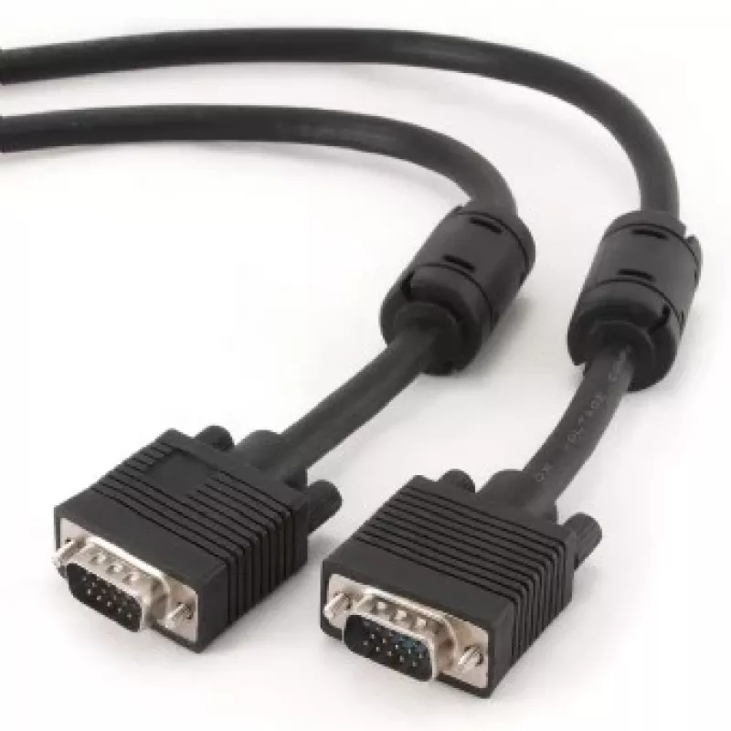 GEMBIRD Premium VGA-kaabel HD15M/HD15M topelvarjestatud 2 ferriitsüdamikuga 15 m - must