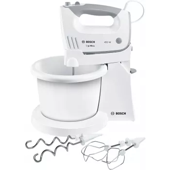 Bosch MFQ36460 ErgoMixx käsimikser koos aluse ja kausiga 450 W valge