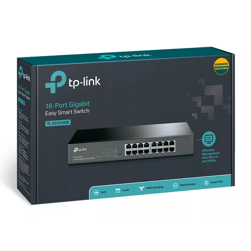 TP-Link 16-port Gigabit Easy Smart võrgulüliti, hallatav, L2, Gigabit Ethernet (10/100/1000), riiulipaigaldus, 1U