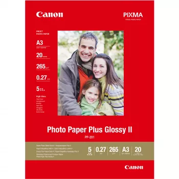 Canon PP-201 Glossy II fotopaber Plus A3 - 20 lehte, kõrgläikega, 260 g/m², A3, 20 lehte, 270 µm, Canon Lucia, ChromaLife100+