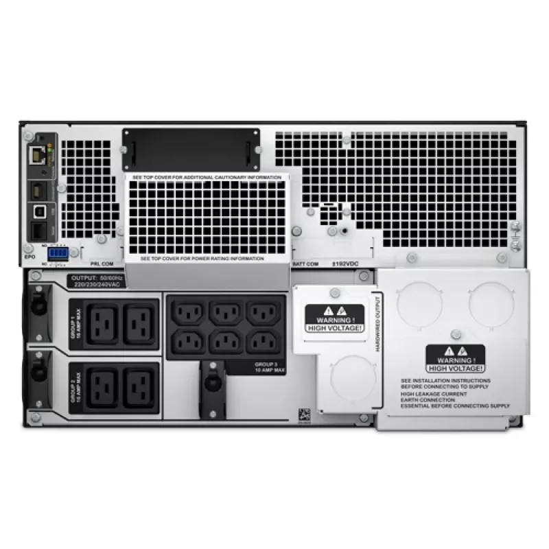 APC Smart-UPS On-Line SRT10KRMXLI - 10kW/VA, 6x C13 + 4x C19 + hardwire 1 faasi väljund, riiulisse paigaldatav, sisseehitatud NMC