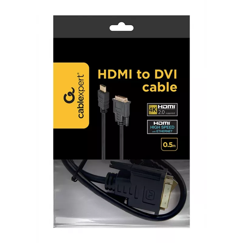 GEMBIRD HDMI-DVI kaabel (ühekanaline) 0,5 m